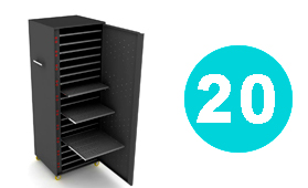 Mueble tipo armario para transportar 20 laptops